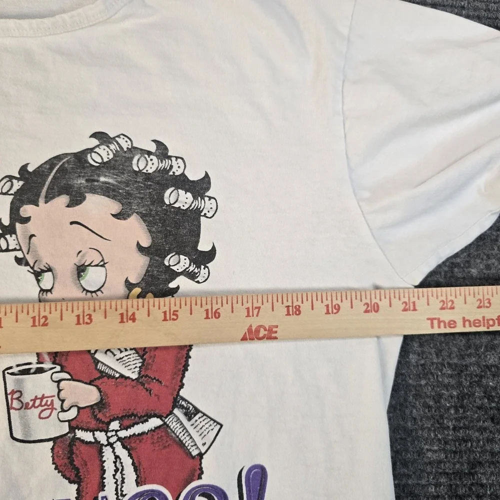 Vintage 2002 Betty Boop T-Shirt Mens Large I Don't Do Mornings! Coffee Dogs Y2K